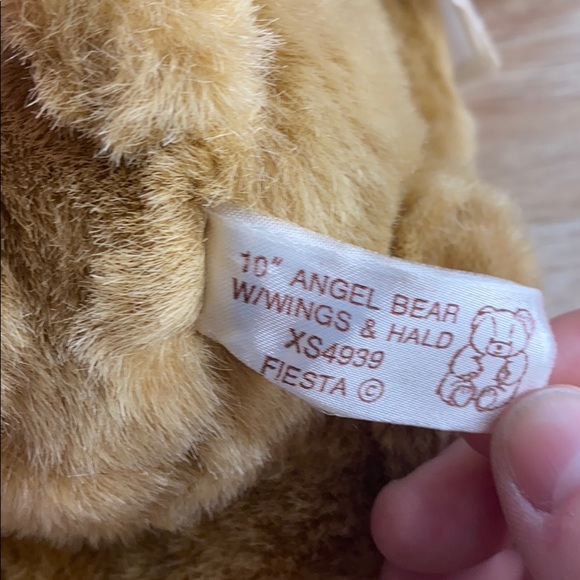 Fiesta 10" Brown Angel Bear with Gold Halo & Wings - Picture 5 of 5